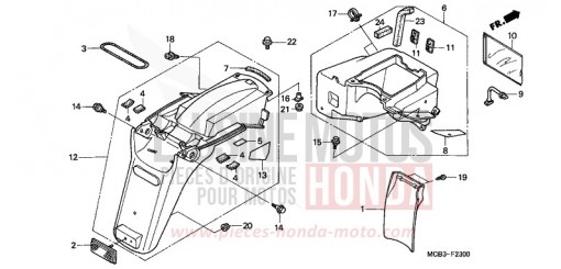 GARDE-BOUE ARRIERE XL650V1 de 2001
